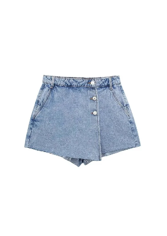 Denim wrap skort