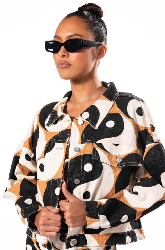 YINYANG PRINTED DENIM JACKET