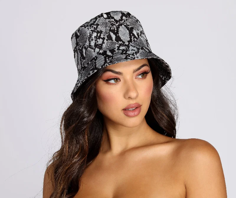 Snake Print Bucket Hat