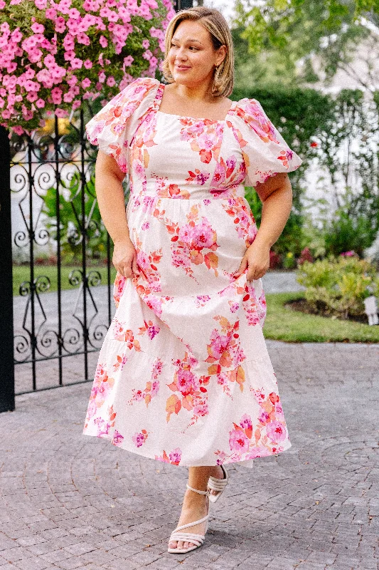 Cassidy Hot Pink Floral Dress - DM Exclusive - Maternity Friendly - Restocked