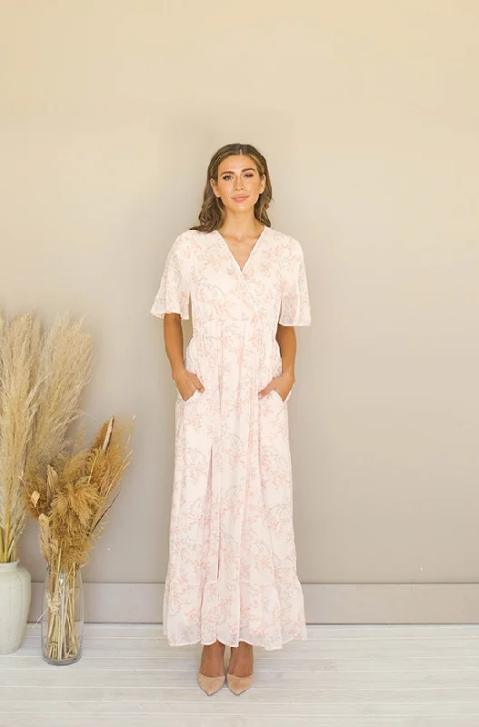 Kami Peach Blossom Dress - DM Exclusive - Maternity Friendly - Nursing Friendly