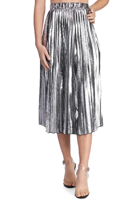 women's chiffon skirtsMetallic Babe Midi Skirt