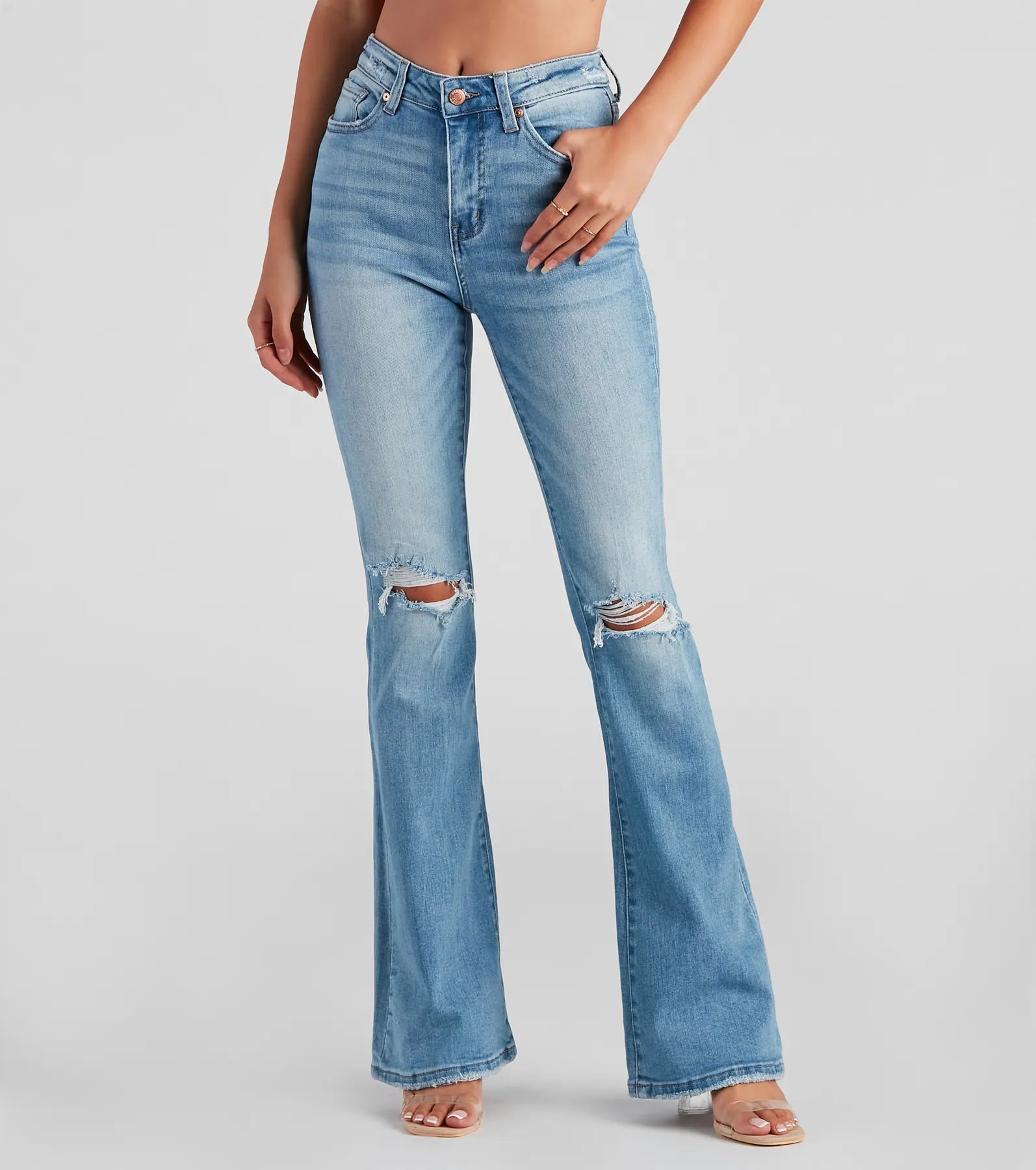 women's denim jeans for springBri High-Rise Flare Jeans by Windsor Denim