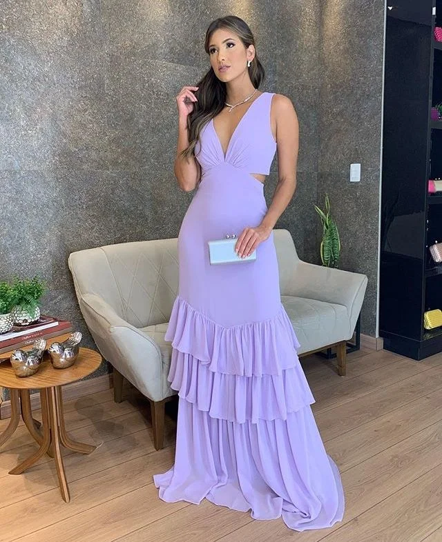 women's eco-friendly dressesLavender Mermaid Sleeveless Prom Dress,Lavender Evening Gown Y2876