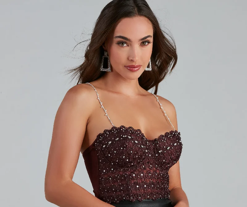 Strapless Wireless BrasDainty Detailed Rhinestone Bra Straps