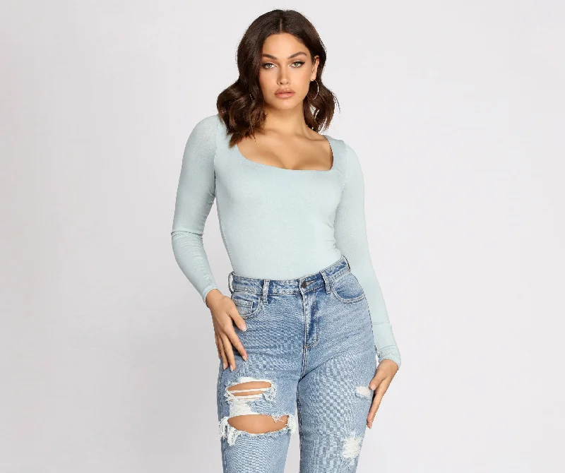 women's tops for those who value both quality and affordabilityFeelin' Knit Long Sleeve Bodysuit