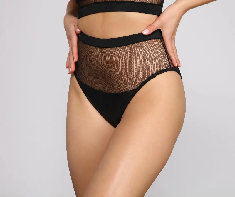 So Sleek High Waist Mesh Bikini Bottoms