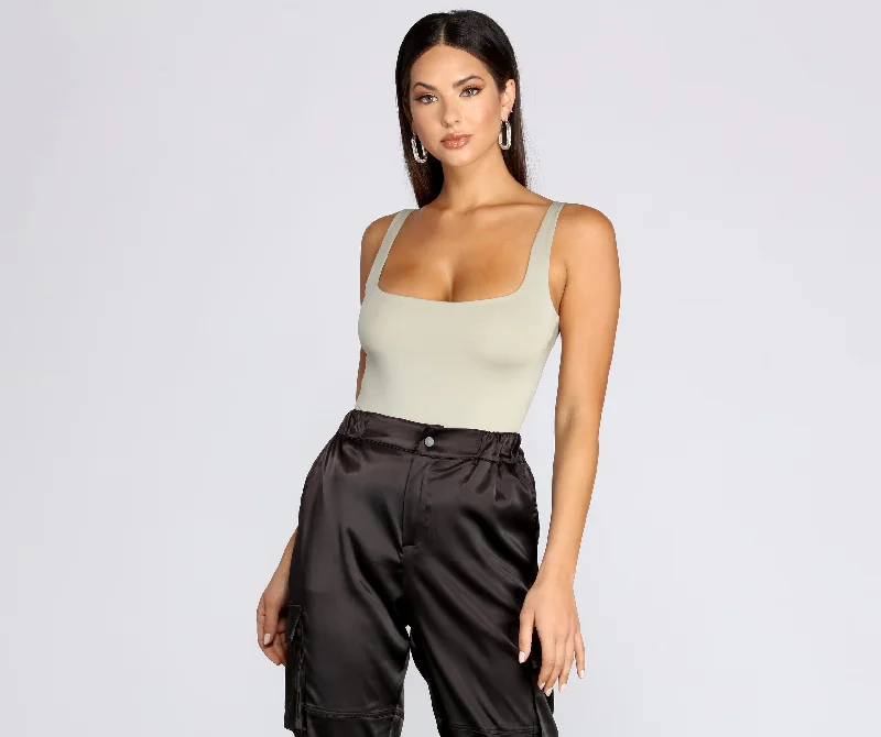 women's tops for those who want to show off their figure in a flattering wayIn Love With The Basics Bodysuit