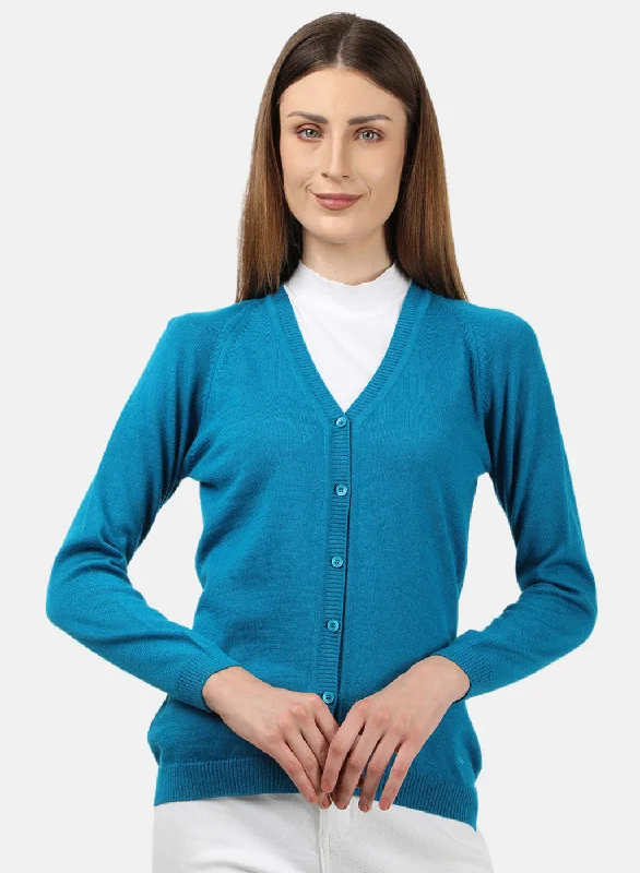 Trendy SweatersWomen Blue Solid Cardigan