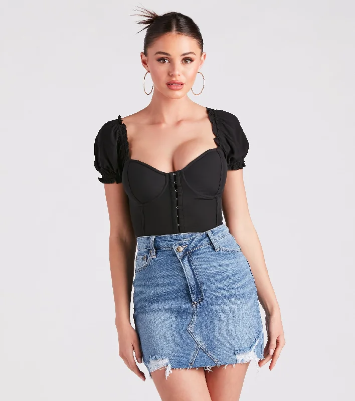 women's tops for those who love to experiment with fashionSweet And Sassy Lace-Up Corset Top