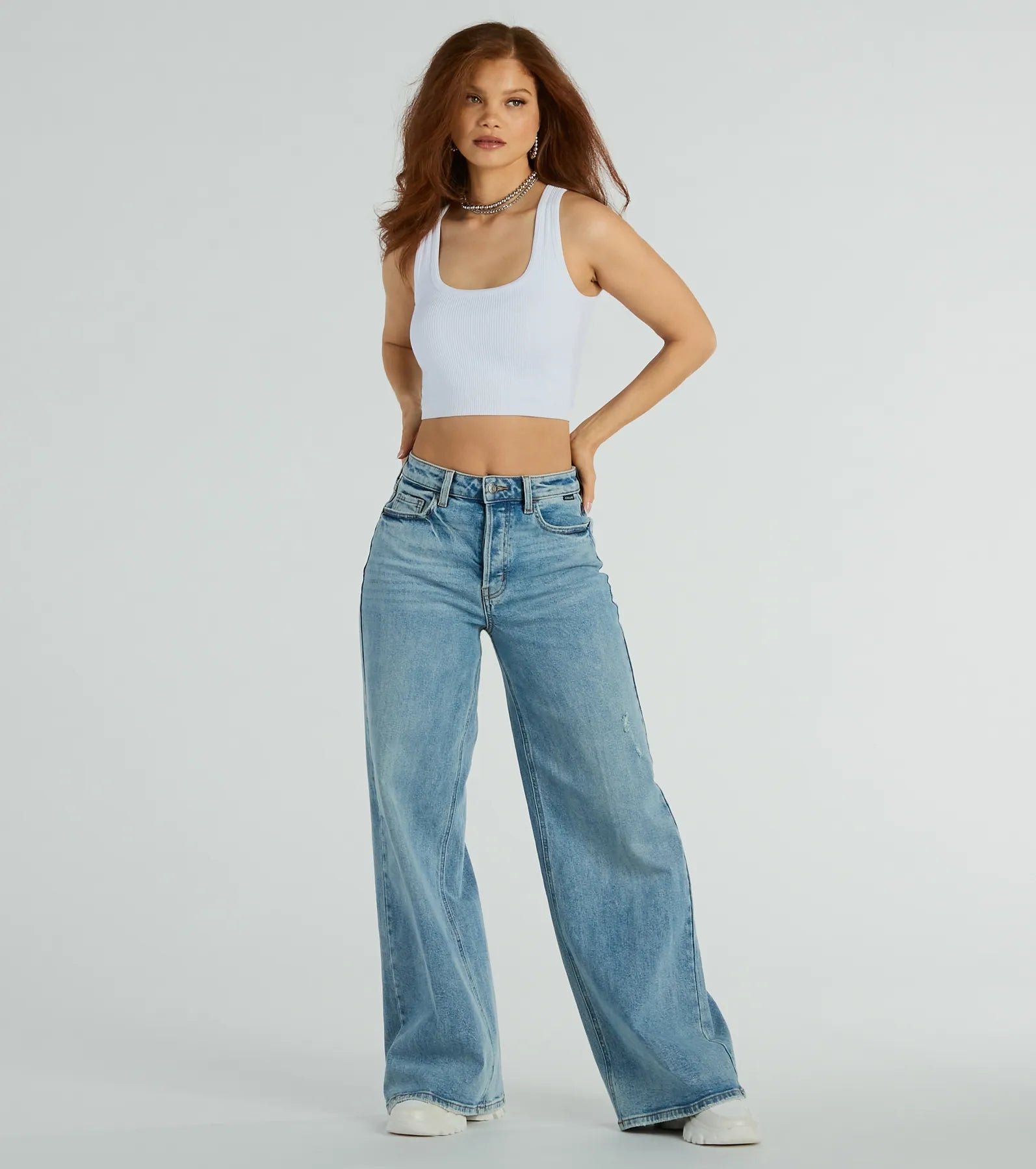 women's denim jeans for a cozy dayIconic Staple High-Rise Wide-Leg Jeans