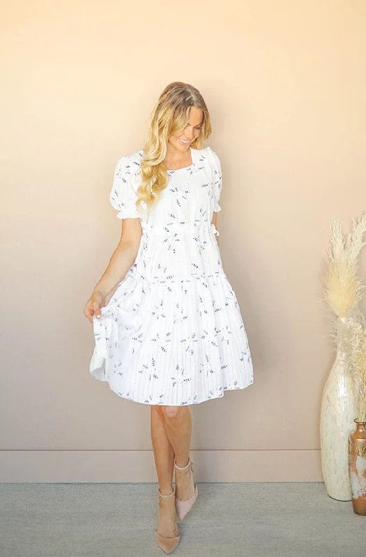 women's casual Friday dressesEllis White Floral Midi Dress - DM Exclusive - Restocked