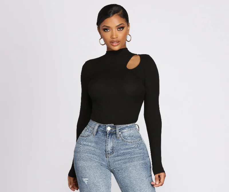 women's tops for those who want to invest in timeless piecesKey Moment Knit Bodysuit