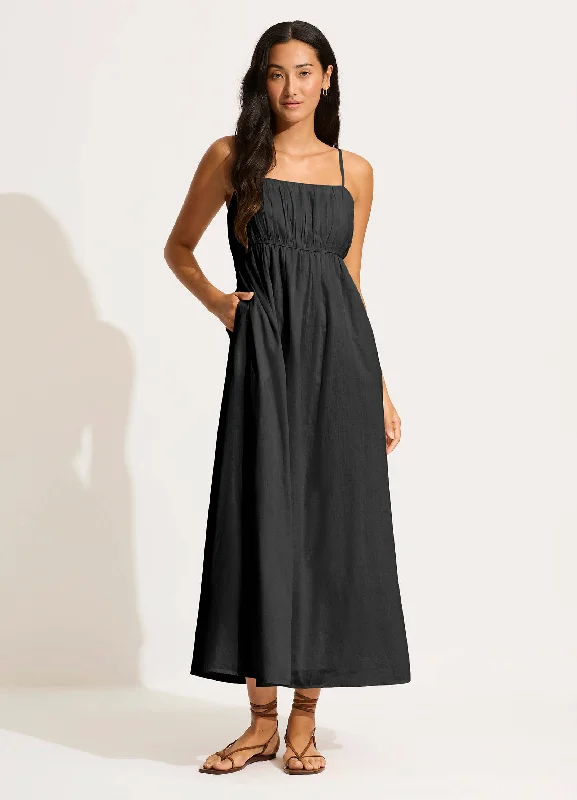 Minimalist DressPiped Maxi Dress - Black