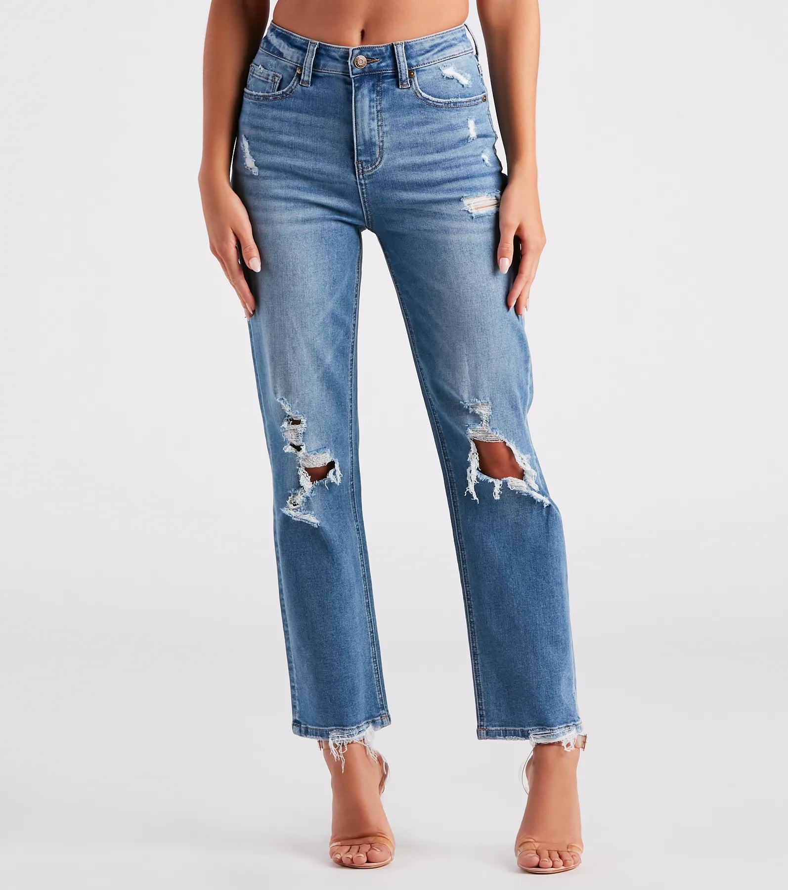 women's denim jeans with cotton blendSavannah High-Rise Straight-Leg Jeans by Windsor Denim