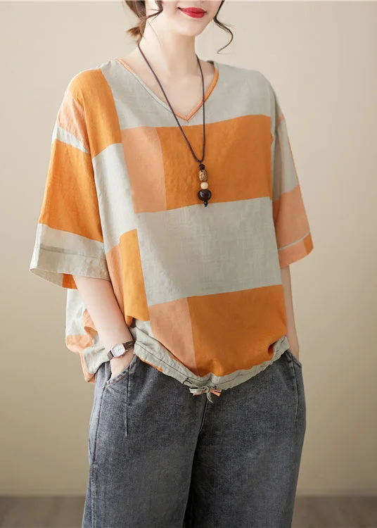 women's tops for those who want to stay cool and chic during warmer weatherItalian Orange Oversized Drawstring Cotton Shirt Summer