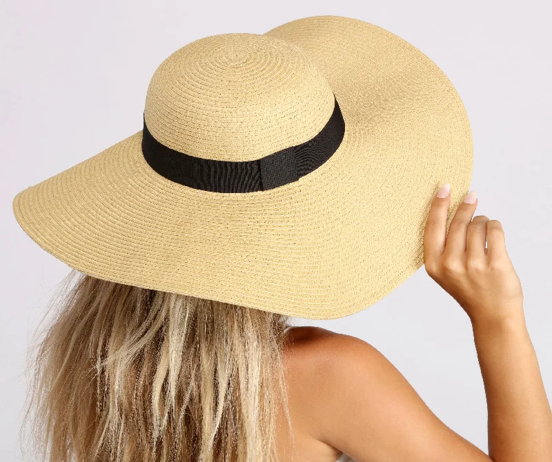 Island Gal Straw Floppy Hat