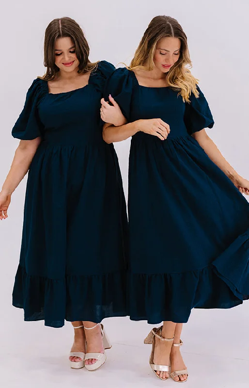 Josie Prussian Blue Dress - DM Exclusive - Maternity Friendly - FINAL SALE