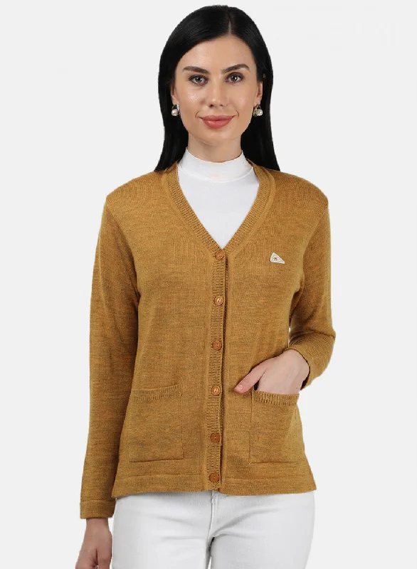 Cardigan SweatersWomen Yellow Solid Cardigan