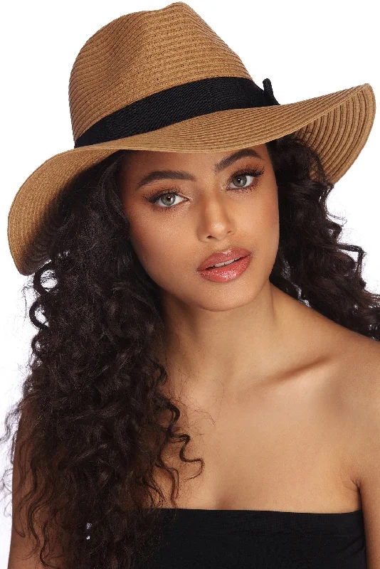 Banded Straw Panama Hat