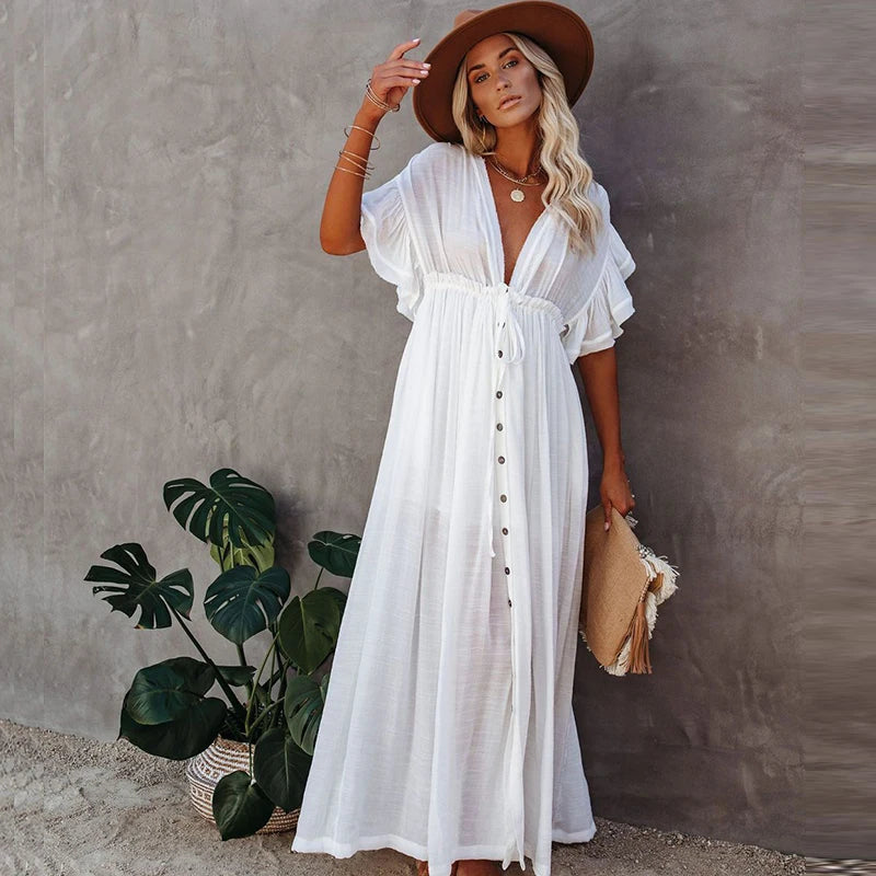 DressBetty - 2024 Elegant V-neck Maternity Boho Dress for Photoshoot