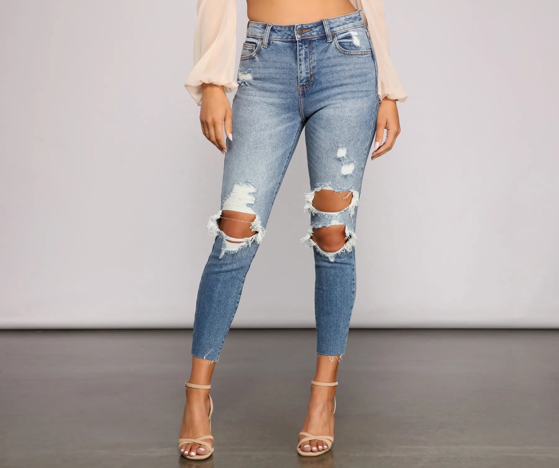 women's blue denim jeansStylish Staple High Rise Skinny Jeans