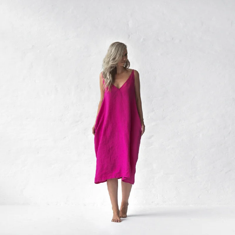 Beaded DressSeaside Tones Nanami Midi Dress - Neon Pink