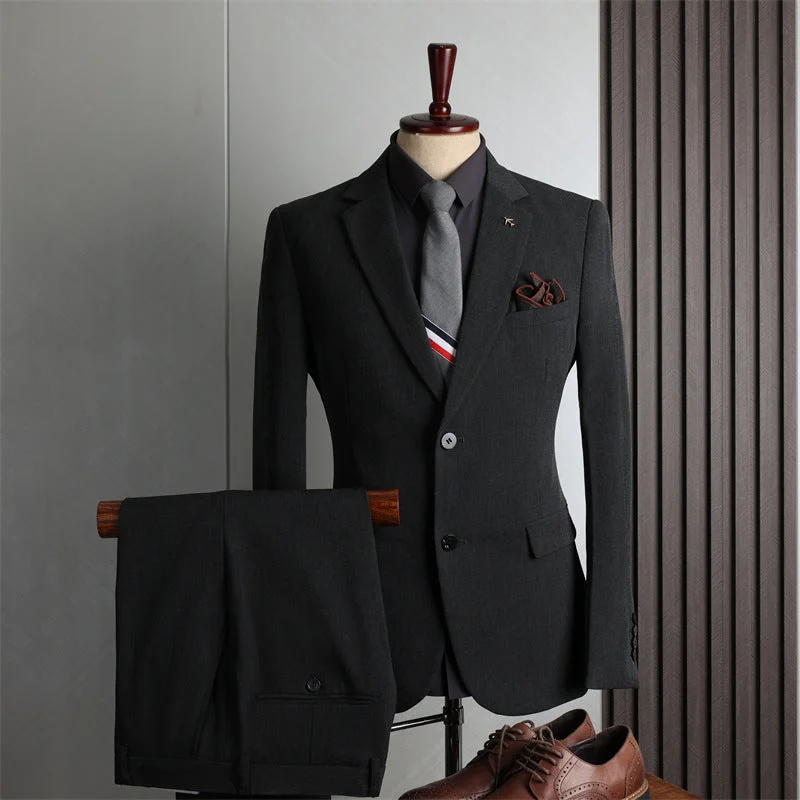 Dark Gray Double Buckle (Suit Suit Trousers)