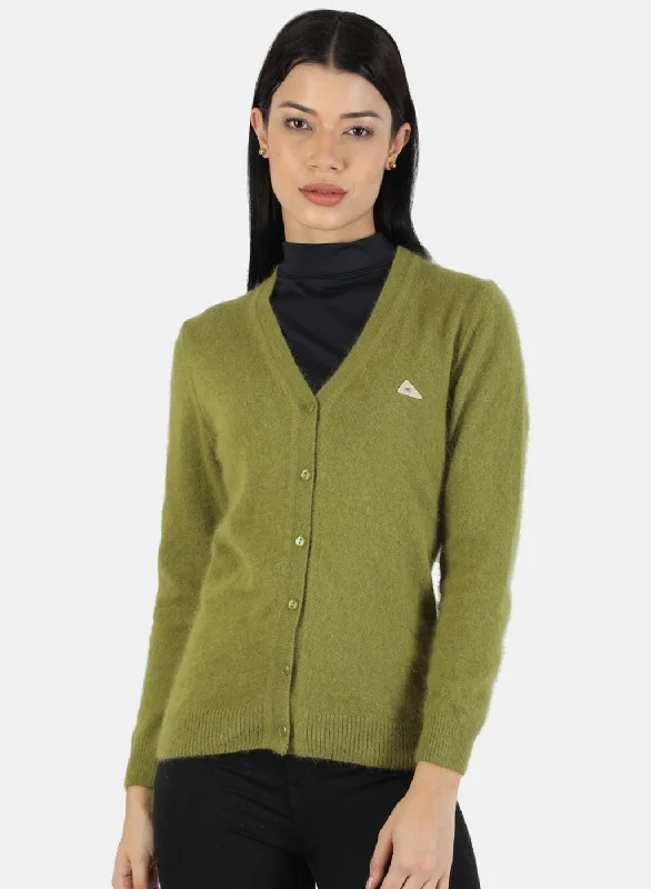 Dressy SweatersWomen Olive Solid Cardigan