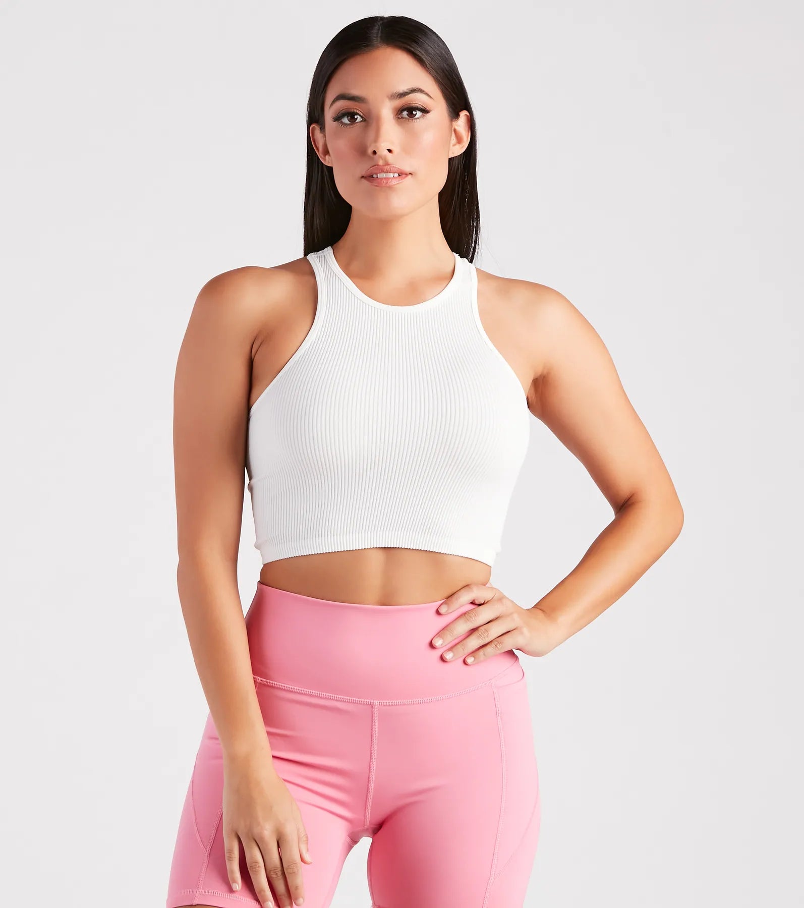 women's tops for those who want to invest in timeless piecesKeep It Casual Seamless Halter Tank Top