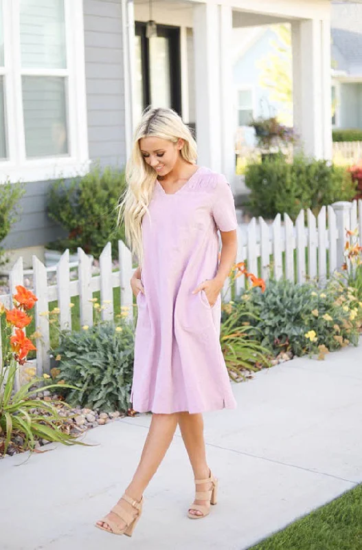 Georgie Lilac Smocked Dress -  Maternity Friendly - FINAL SALE