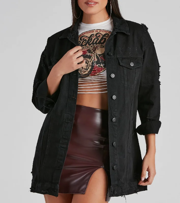 So Edgy Oversized Denim Jacket