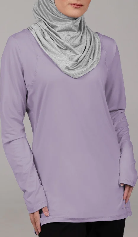 women's tops for boho-chic stylesPeachy Soft Long Sleeve Modest T Shirt - Lilac