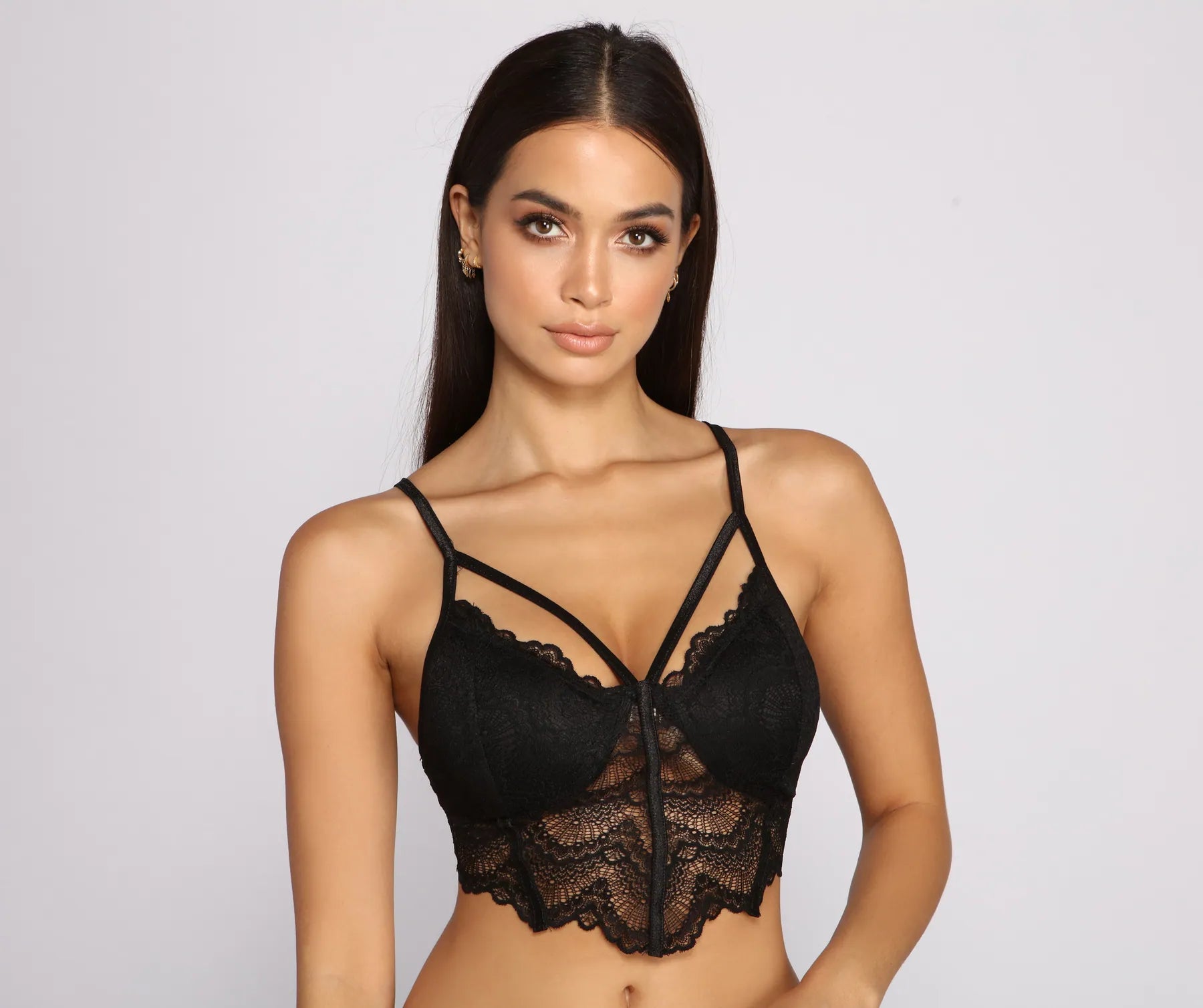 T-Shirt BrasLace and Love Longline Caged Bralette