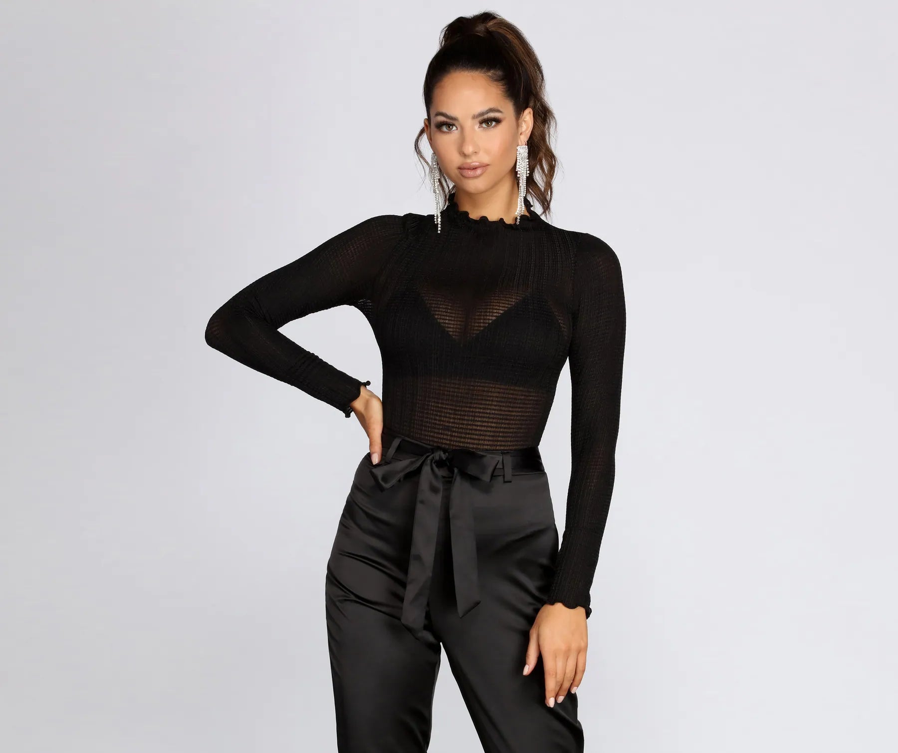 women's tops for those who want to stay updated with the latest fashion trendsMerrow Edge Knit Bodysuit