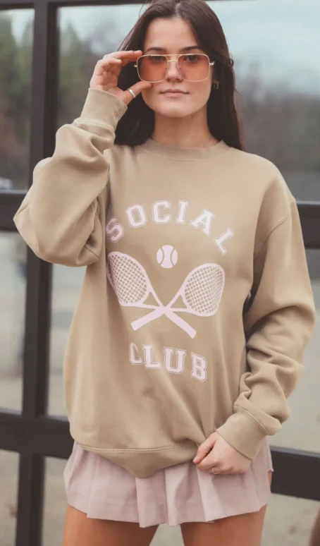 women's tops for those who want to add a bit of flair and personality to their looksSocial Club Sweatshirt-Final Sale