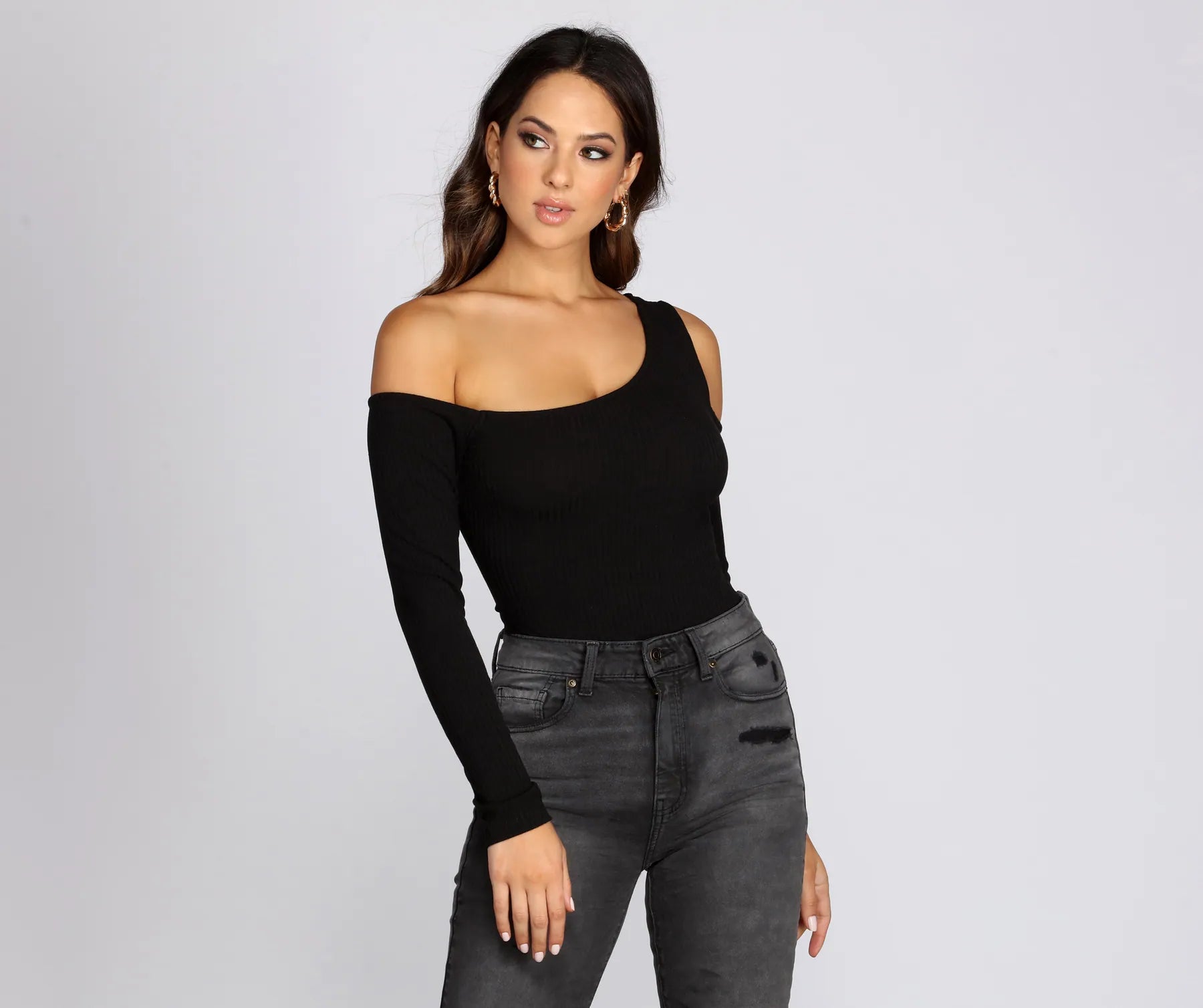 women's tops for those who want to wear pieces that are both functional and fashionableOne Shoulder Knit Bodysuit