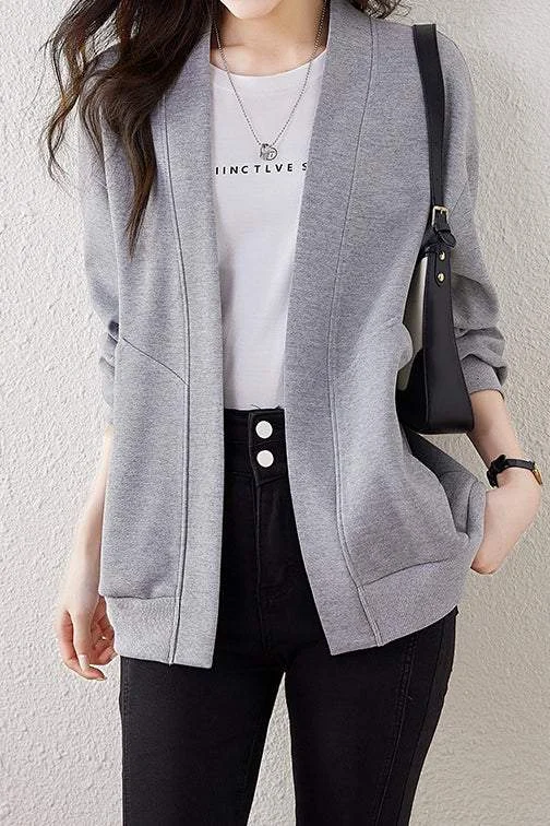 women's tops for those who want to create outfits that are both trendy and timelessBoyfriend Style Loose V-Neck Cardigan Sweatshirt