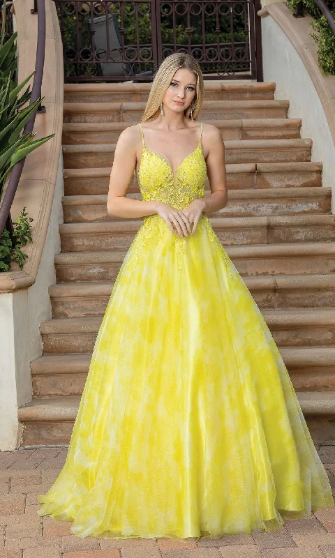 women's lace dressesTie-Dye Prom Ball Gown with Sheer Sides