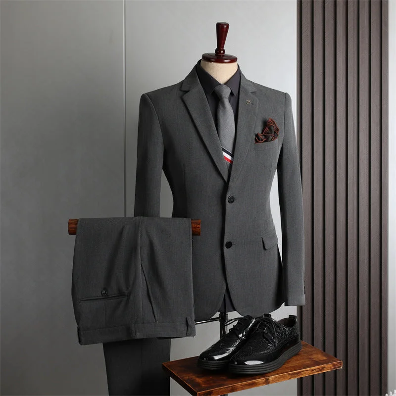 Medium Gray Double Buckle (Suit Suit Trousers)