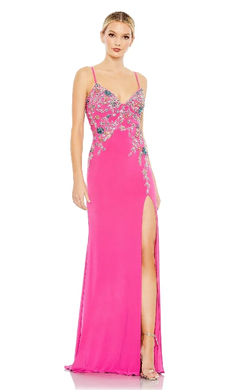 Formal DressLow-Back Candy Pink Beaded Long Prom Dress 42006