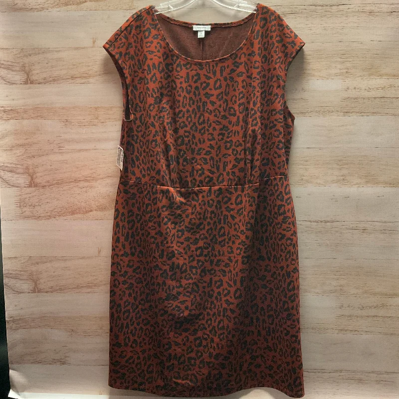 Skater DressDress Casual Midi By Nine West In Animal Print, Size: Xl