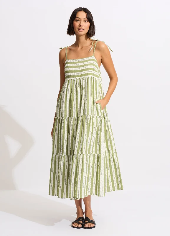 women's short-sleeved dressesCabana Tier Maxi - Olive Green