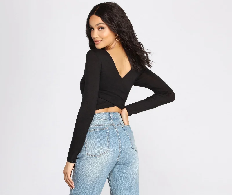 women's tops for picnics in the parkCross Back Detail Bodysuit