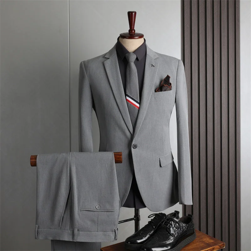 Light Gray Single Button (Suit Suit Trousers)