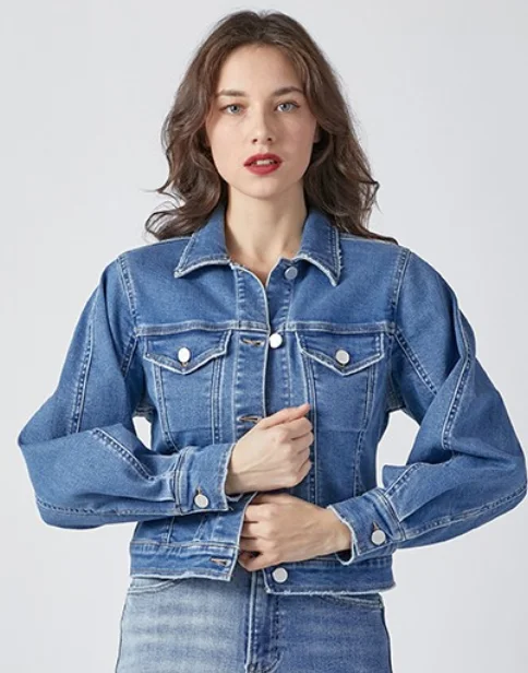 Risen Balloon Sleeve Denim Jacket