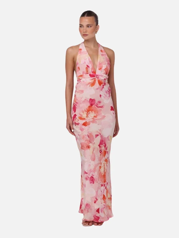 Halter DressElodie Maxi Dress - Dahlia Floral