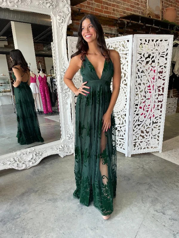 women's stylish dressesAll My Love Maxi Gown (Hunter Green) FINAL SALE