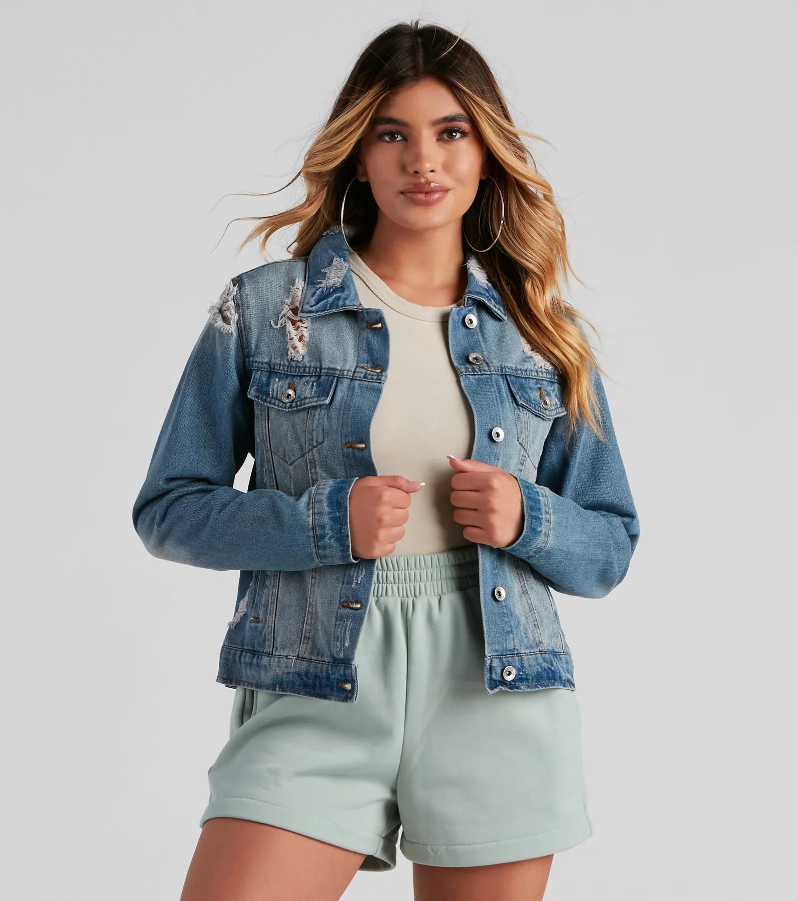 Stun on Em' Cropped Denim Jacket