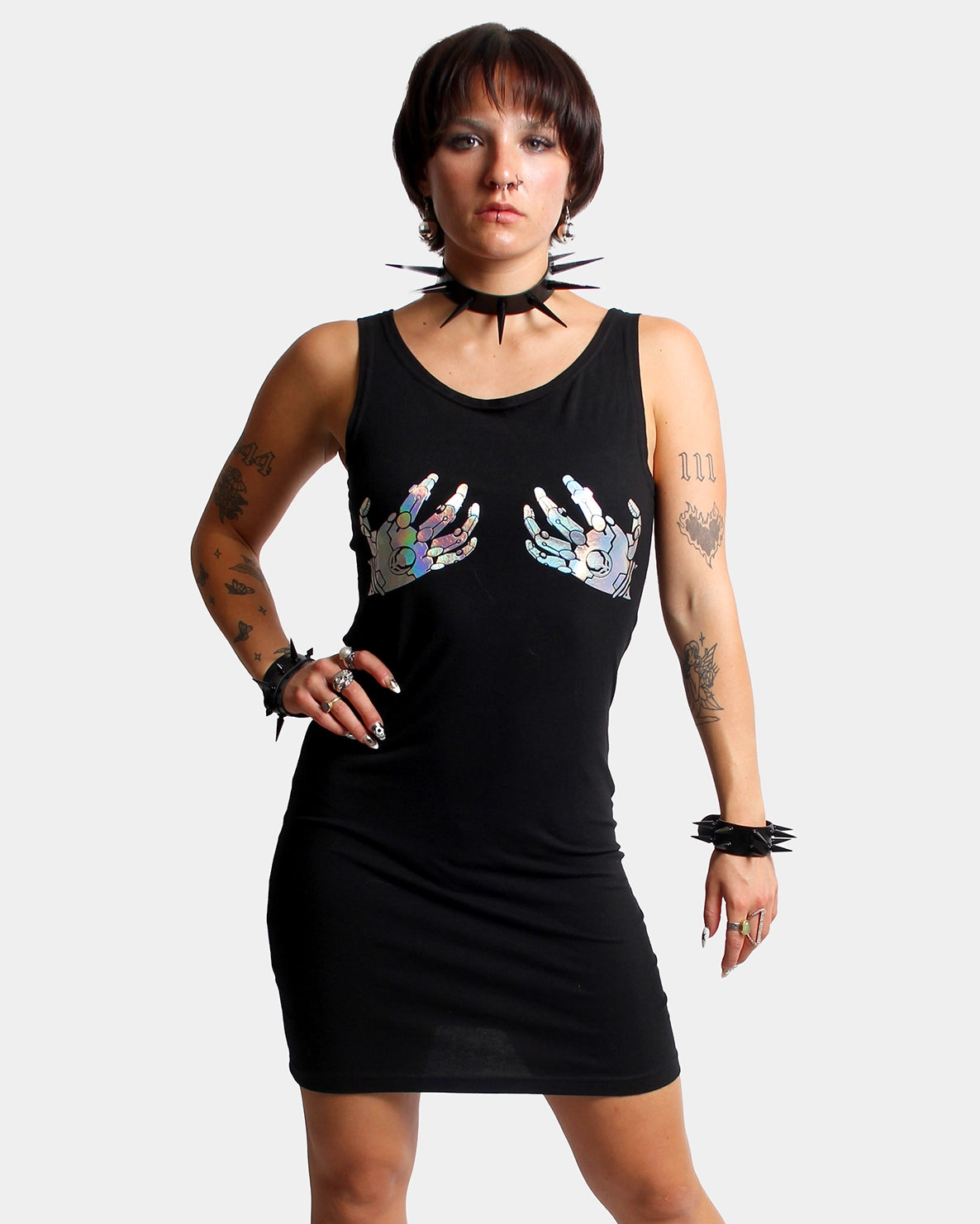 women's curve-hugging dressesBIONIC BRA BODYCON DRESS BLACK